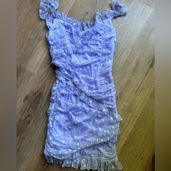 Hello Molly Flirty Friend Mini Dress Lilac, polka dot, party dress, size 8 - Picture 8 of 8